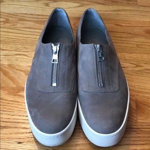 Vince Warner platform zippered sneaker Limestone